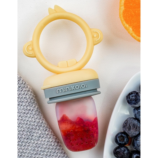 Ніблер MinikOiOi Pulps силіконовий, Mellow Yellow/Powder Grey (101130003) - Pampik - 2