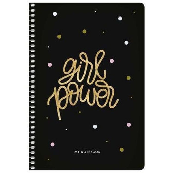 Тетрадь для записей Student Girl power, А5, в клеточку, спираль, 80 листов (A5-SC-080-6077K) - Pampik