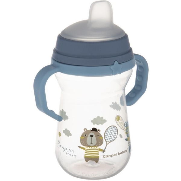Кружка тренувальна Canpol babies First Cup Bonjour Paris, 250 мл, синій (56/613_blu) - Pampik - 5