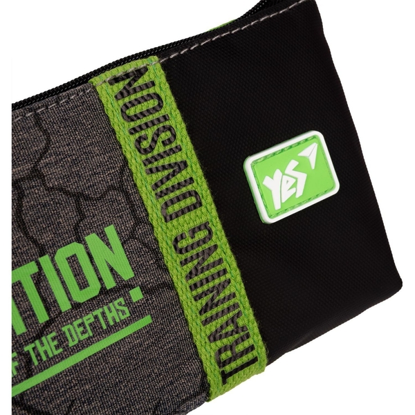 Пенал мягкий Yes PH-28-1 Lightning, 21,5х3х8,5 см, серый с зеленым (533514) - Pampik - 3