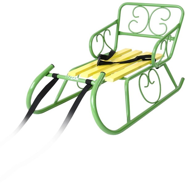 Санки Vitan Смерека зі спинкою салатові (7330) - Pampik