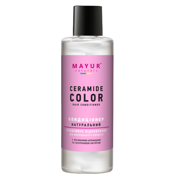 Кондиционер для интенсивного восстановления окрашенных волос Mayur с растительными керамидами и гиалуроновой кислотой, 200 мл - Pampik