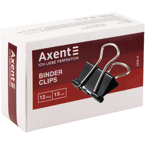 Біндер Axent 15 мм 12 шт. (4408-A) - Pampik