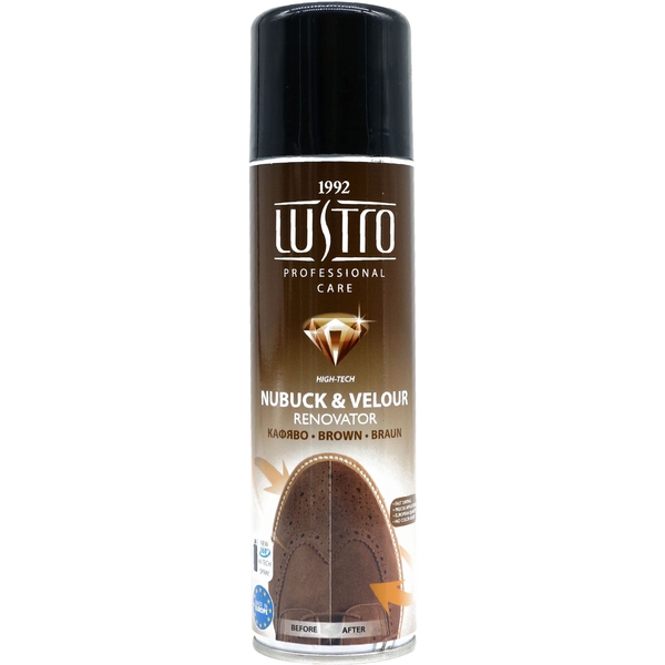 Спрей для восстановления замши и нубука Lustro коричневый 200 мл - Pampik