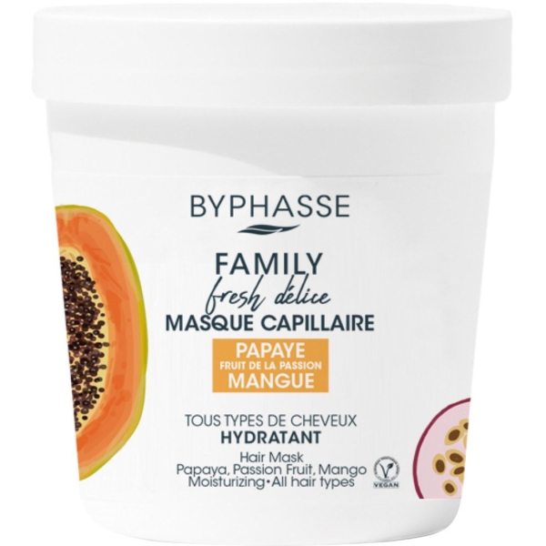 Маска для всех типов волос Byphasse Family Fresh Delice, с папаей, маракуей и манго, 250 мл - Pampik