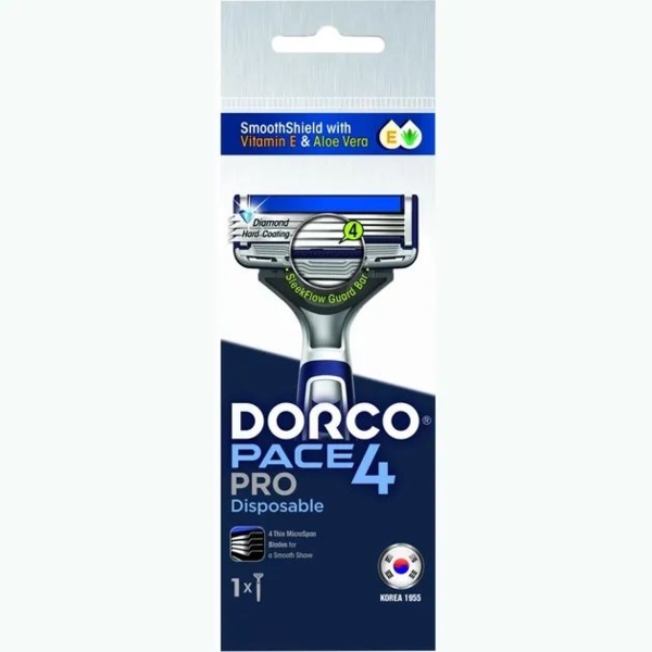 Бритва одноразовая Dorco Pace4 Pro 4 лезвия, 1 шт. - Pampik