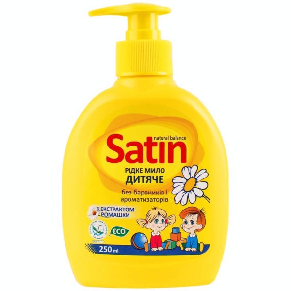 Гель-мыло для детей Satin Natural Balance с экстрактом ромашки, 250 мл - Pampik