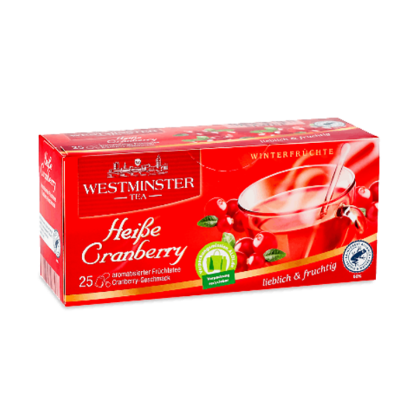 Чай Westminster Зимовий Журавлина, 75 г (25 шт. х 3 г) (895446) - Pampik