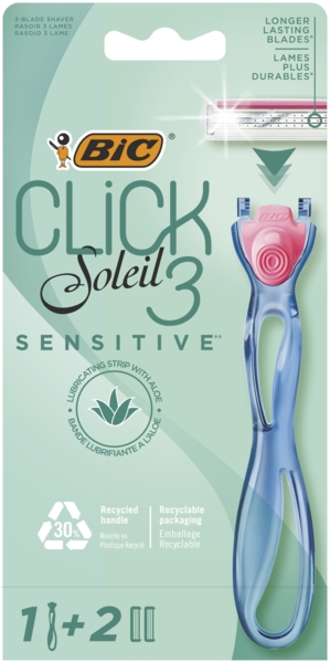 Станок для бритья женский BIC Miss Soleil Click Sensitive, с 2 сменными картриджами - Pampik - 3