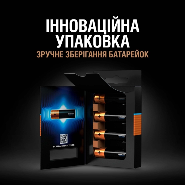 Щелочные батарейки пальчиковые Duracell Optimum 1.5 V, AA, LR6, 4 шт. (5000394158696) - Pampik - 4