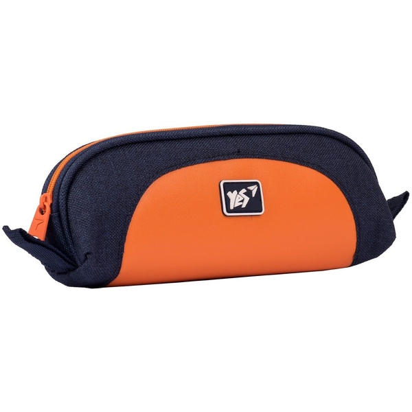 Пенал мягкий Yes PH-5-1 Contrast, 8х21х6 см, черный с оранжевым (533098) - Pampik