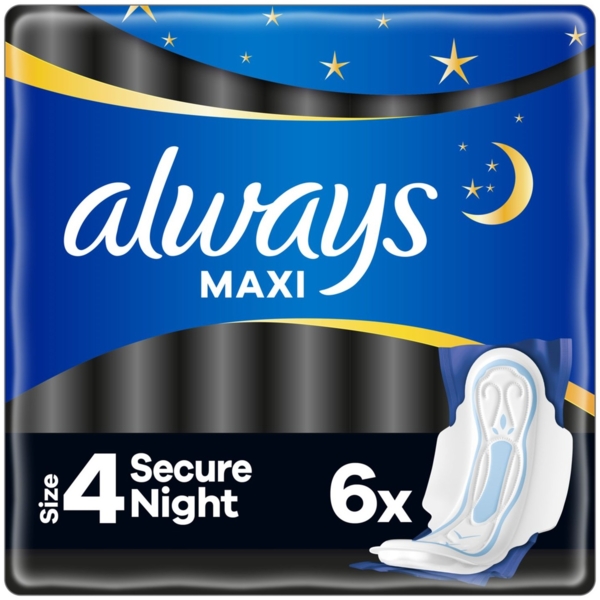Гігієнічні прокладки Always Classic Secure Night, 6 шт. - Pampik