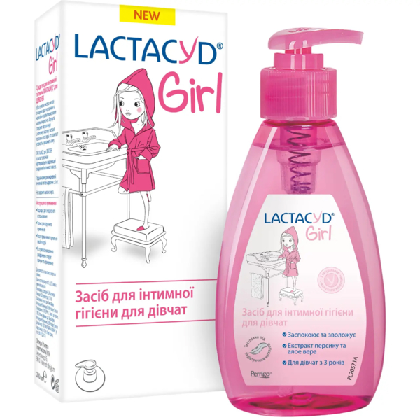 Средство для интимной гигиены Lactacyd Для девочек, с дозатором, 200 мл - Pampik