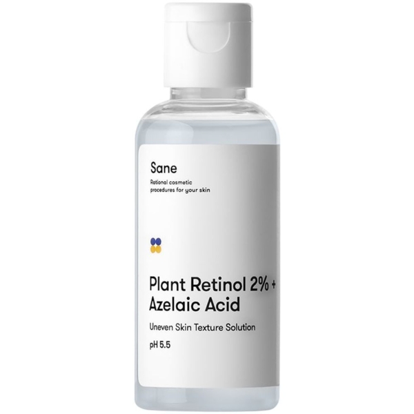 Тоник для лица Sane Plant Retinol 2% + Azelaic Acid, с растительным ретинолом, 50 мл - Pampik