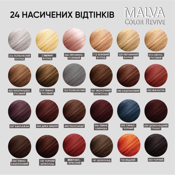 Стійка крем-фарба для волосся Malva Color Revive відтінок 37, баклажан ,103 мл - Pampik - 4
