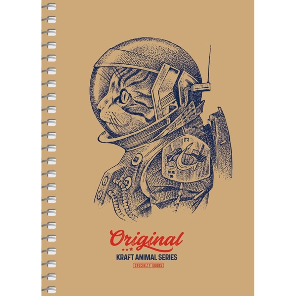 Блокнот для записей Student Craft animal series cat А6, без линовки, спираль, 80 л. (A6-SC-080-6074) - Pampik