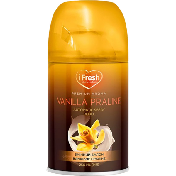 Сменный баллон к автоматическому освежителю воздуха iFresh Premium Aroma Vanilla praline, 250 мл - Pampik