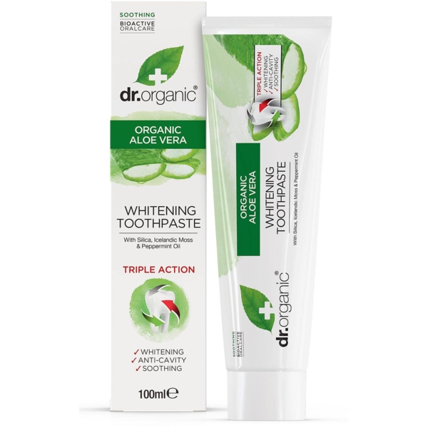 Зубна паста Dr. Organic Aloe Vera Whitening Toothpaste, 100 мл - Pampik