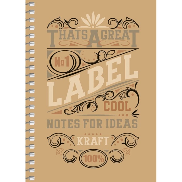 Блокнот для записей Student label cool А6, без линирования, спираль, 80 л. (A6-SC-080-6074) - Pampik