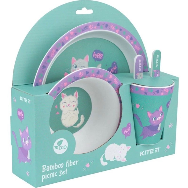 Набір посуду Kite 5 предметів, бірюзовий з фіолетовим (K22-313-02) - Pampik - 2