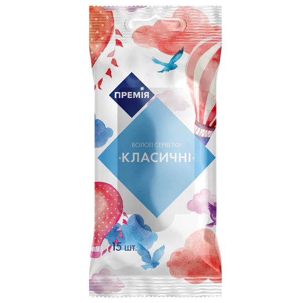 Салфетки влажные Премія Классические, 15 шт. - Pampik