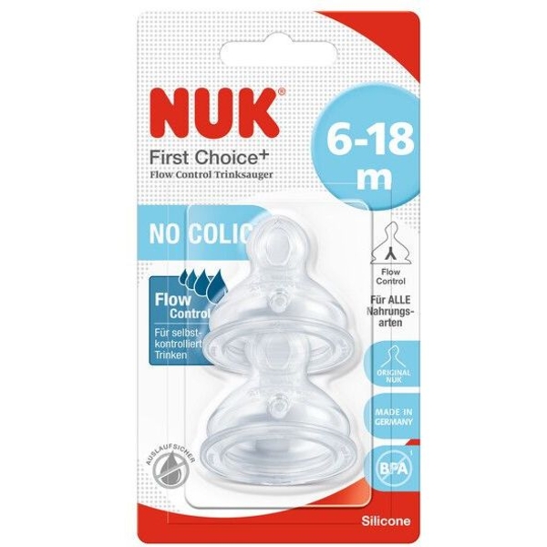 Соска силиконова Nuk First Choice Plus Flow Control L размер 2 (3952774) - Pampik