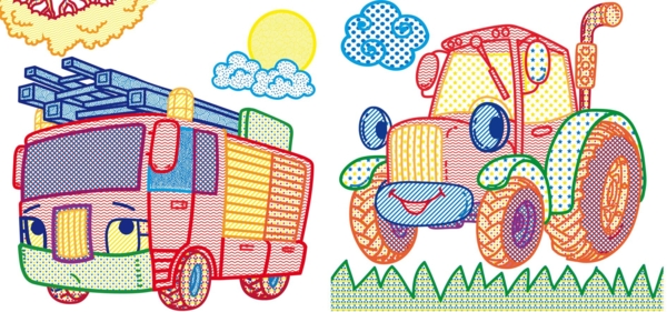 Водяна розмальовка Кристал Бук Великі машини, з кольоровим контуром, 12 сторінок (F00023289) - Pampik - 3