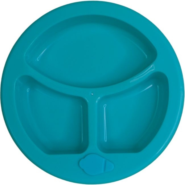 Тарілка секційна Lindo з підігрівом на присосці, блакитна (А 51) - Pampik