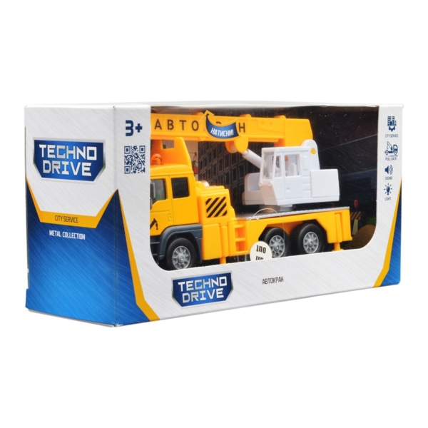 Автомодель TechnoDrive City service Автокран желтая (510253.270) - Pampik - 11