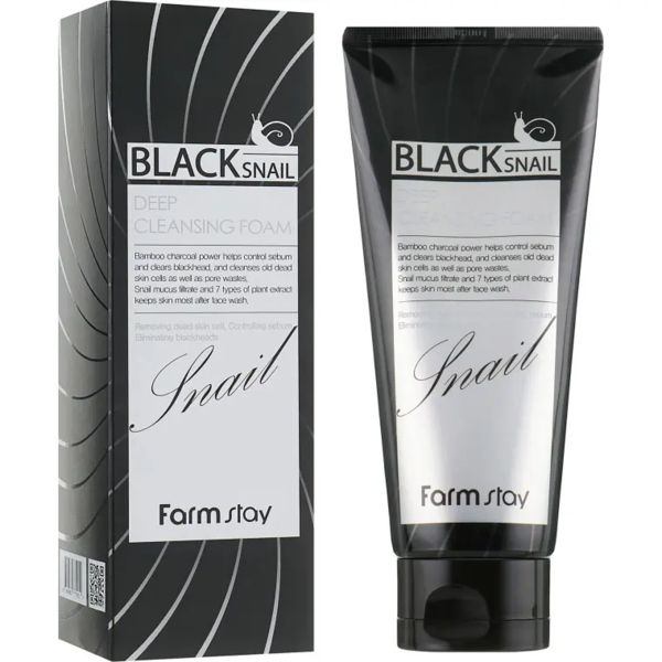 Пенка для лица FarmStay Black Snail Deep Cleansing Foam с муцином черной улитки 180 мл - Pampik - 2