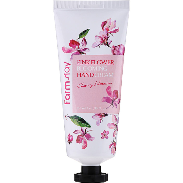 Крем для рук FarmStay Pink Flower Blooming Hand Cream Cherry Blossom, з ароматом цвітіння вишні, 100 мл - Pampik