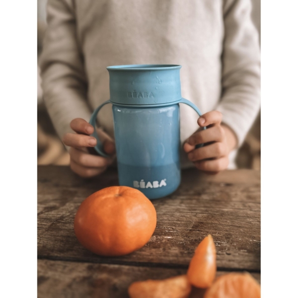 Поїльник-непроливайка Beaba 360°, блакитний, 340 мл (913572) - Pampik - 15