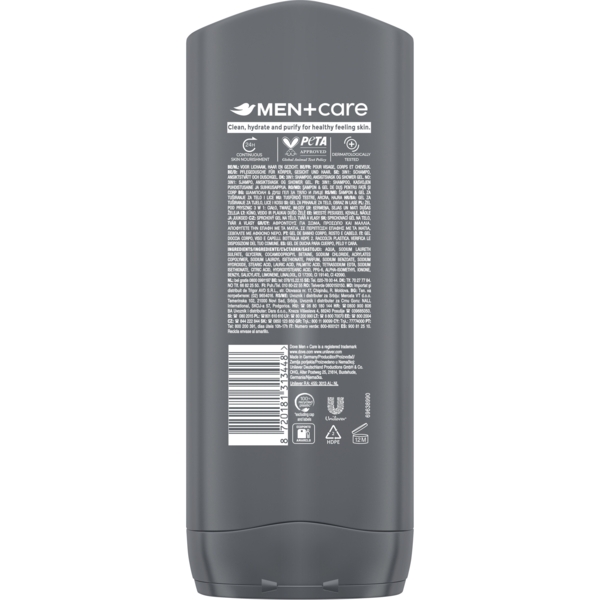 Гель для душу Dove Men+Care Чистота та Комфорт, 400 мл - Pampik - 2