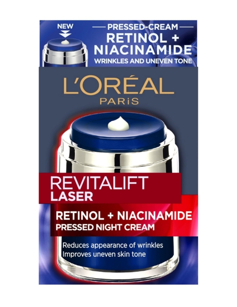 Нічний крем L'Oreal Paris Revitalift Lazer проти зморщок та для покращення тону шкіри обличчя, з ретинолом та нікотинамідом, 50 мл - Pampik - 2