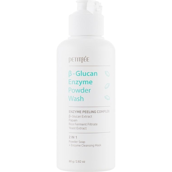 Очищальна ензимна пудра Petitfee Beta-Glucan Enzyme Powder Wash, 80 г - Pampik