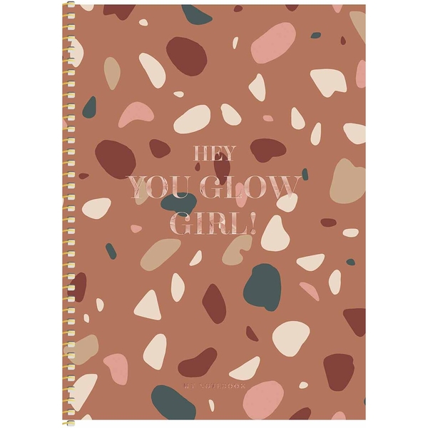 Зошит для записів Genius В5, в клітинку, спіраль, 80 л., Морські камінці (B5-SC-080-6097K) - Pampik