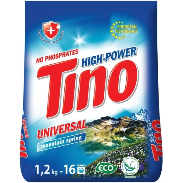 Пральний порошок Tino High-Power Universal Mountain Spring, 1.2 кг - Pampik