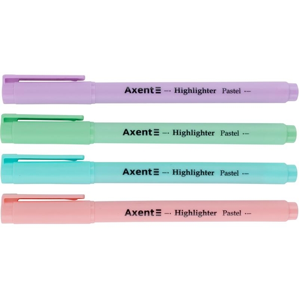 Набір текстових маркерів Axent Highlighter Pastel клиноподібних 2-4 мм, 4 шт. (2533-40-A) - Pampik - 4