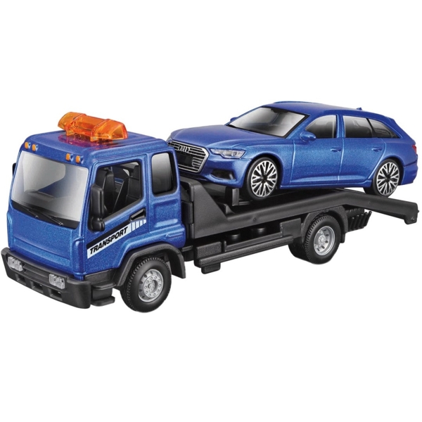 Игровой набор Bburago Эвакуатор с автомоделью Audi A6 Avant, синий (18-31418) - Pampik