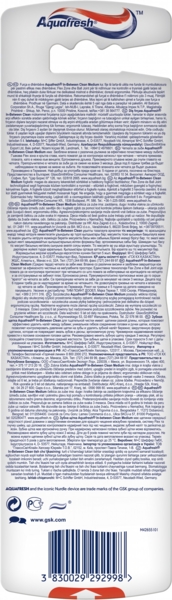 Зубна щітка Aquafresh In-between Clean Medium, середньої жорсткості, 3 шт. - Pampik - 2