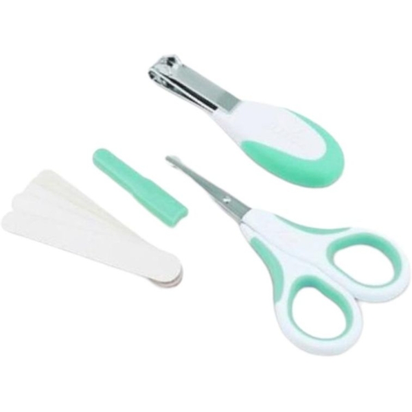 Набір для догляду за дитиною Nuvita, з безпечними ножицями, 0+ міс., зелений (NV1138COOLGREEN) - Pampik