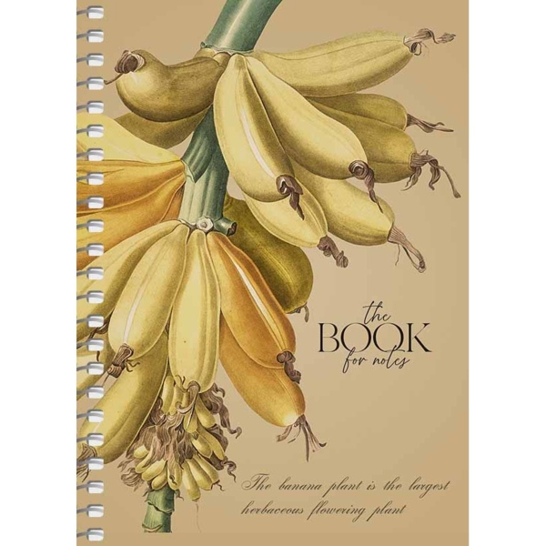 Блокнот для записів Student Банани на гілці, А6, в клітинку, спіраль, 80 аркушів (A6-SC-080-6086K) - Pampik