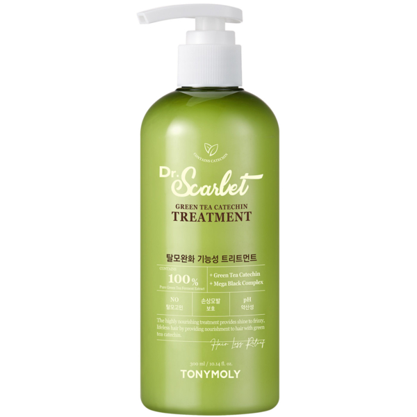 Шампунь Tony Moly Dr.Scarlet Green Tea Catechin Anti Hair Loss Treatment, против выпадения волос, 300 мл - Pampik