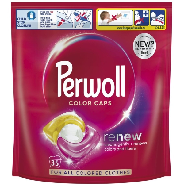 Капсули для делікатного прання Perwoll Renew для кольорових речей, 35 шт. - Pampik