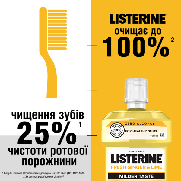 Ополіскувач для ротової порожнини Listerine Свіжість імбиру та лайма, 500 мл - Pampik - 8