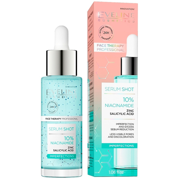 Заспокійлива сироватка для обличчя Eveline Face Therapy Professional, з 10% ніацинаміда, 30 мл - Pampik