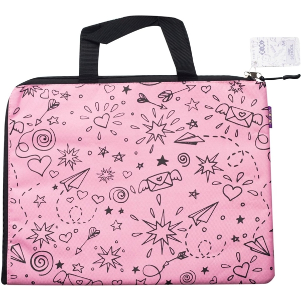 Папка школьная ZiBi Школа горизонтальная с ручками А4, розовая (ZB.705528-10) - Pampik