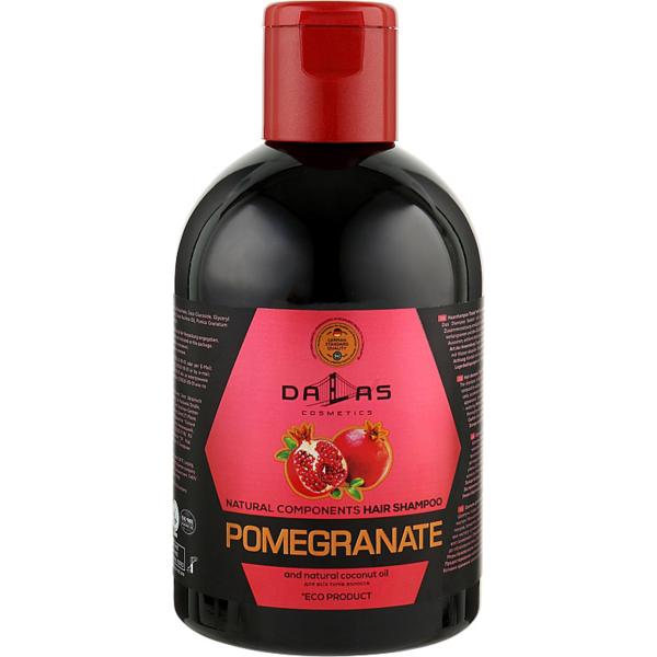 Шампунь Dalas Pomegranate з олією гранатових кісточок та натуральною кокосовою олією, 1 л - Pampik