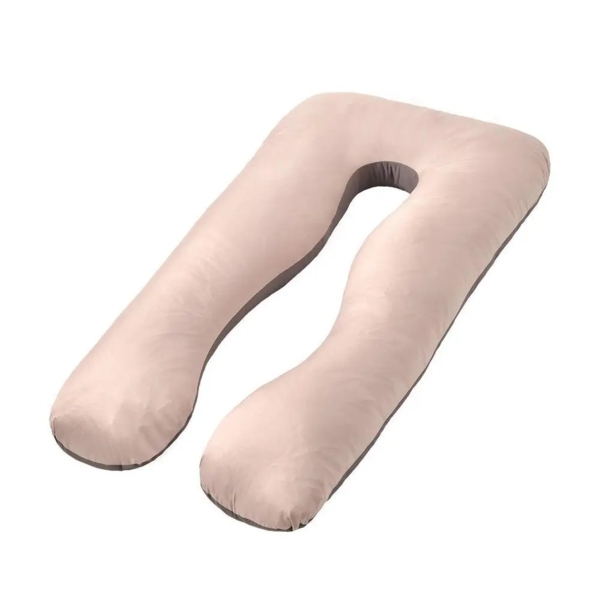 Наволочка-чохол на П-подібну подушку для вагітних і відпочинку Ideia, 140х75 см, шоколадний та бежевий (8-35126) - Pampik