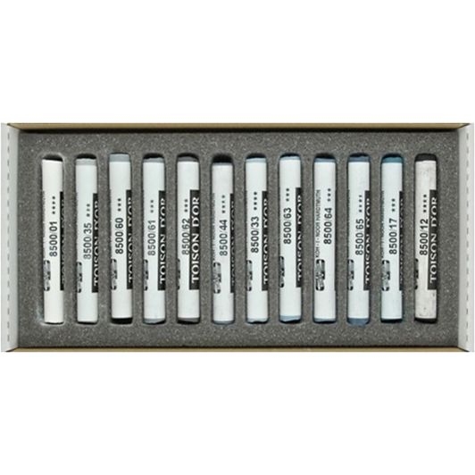 Мел-пастель Koh-i-Noor Toison Dor 12 шт серые оттенки (8522012002GY) - Pampik - 2